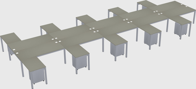 Shared l-shaped desk