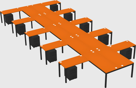 Shared l-shaped desk