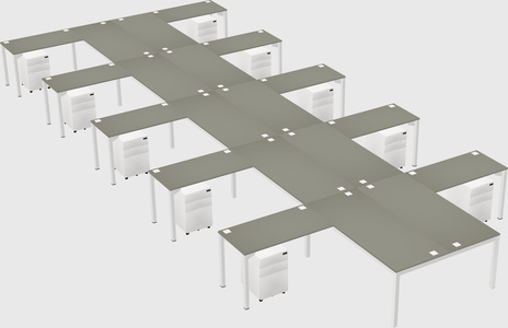 Shared l-shaped desk