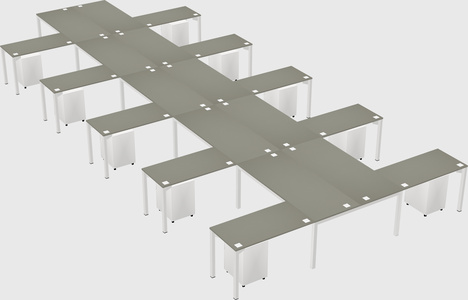 Shared l-shaped desk