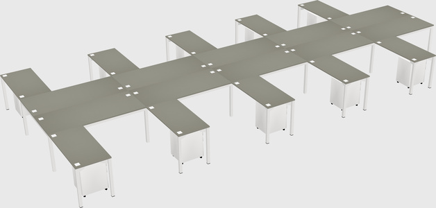 Shared l-shaped desk