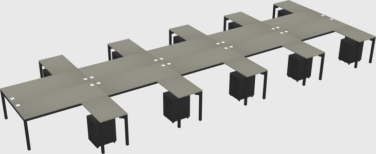 Shared l-shaped desk