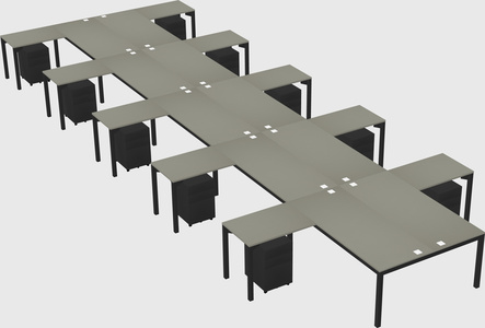 Shared l-shaped desk