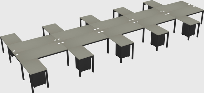 Shared l-shaped desk