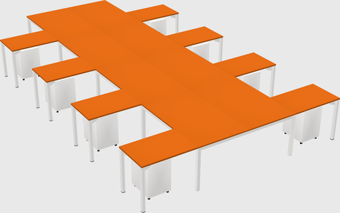 Shared l-shaped desk