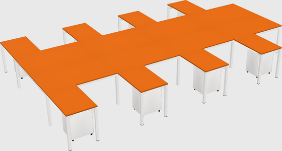 Shared l-shaped desk