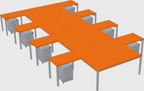 Shared l-shaped desk