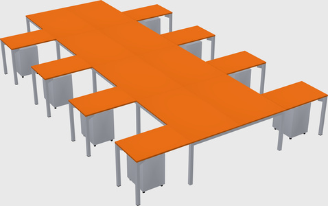 Shared l-shaped desk