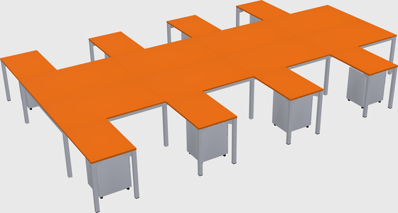 Shared l-shaped desk