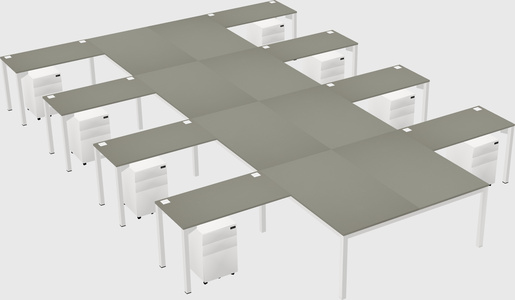 Shared l-shaped desk