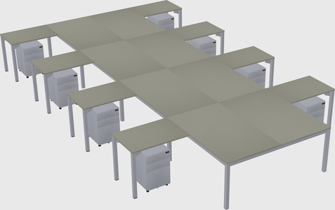 Shared l-shaped desk