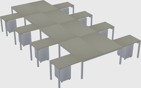 Shared l-shaped desk