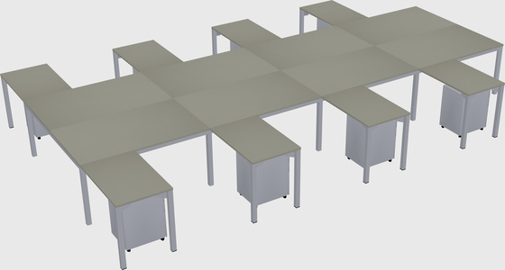 Shared l-shaped desk
