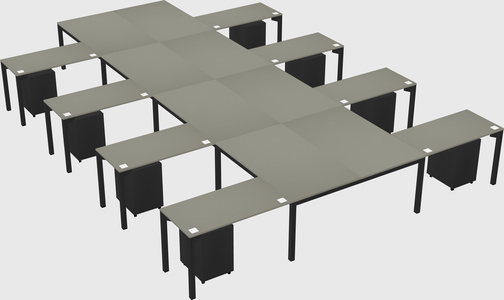 Shared l-shaped desk
