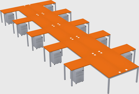Shared l-shaped desk