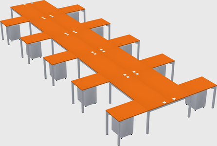 Shared l-shaped desk