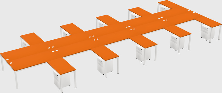 Shared l-shaped desk
