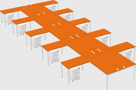 Shared l-shaped desk