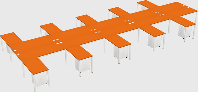 Shared l-shaped desk