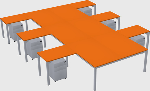 Shared l-shaped desk
