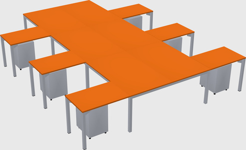 Shared l-shaped desk