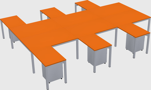 Shared l-shaped desk