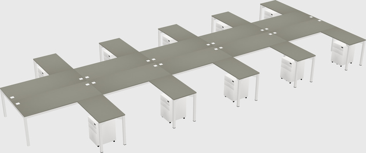 Shared l-shaped desk
