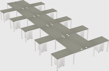 Shared l-shaped desk