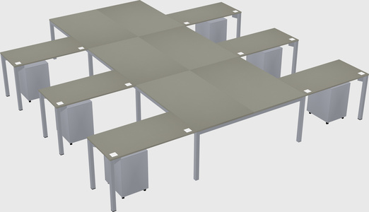 Shared l-shaped desk