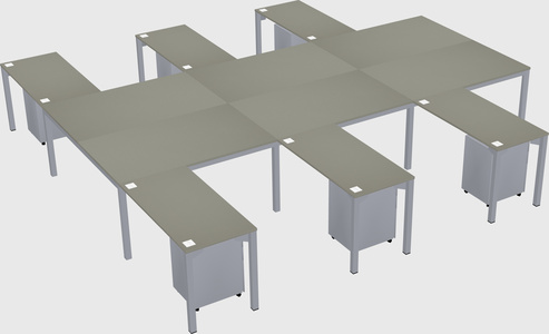 Shared l-shaped desk