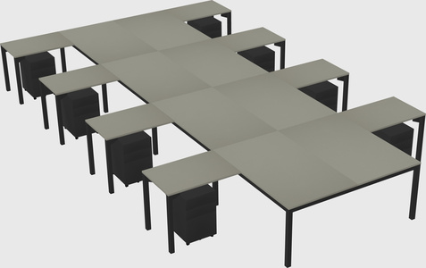 Shared l-shaped desk