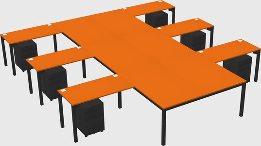 Shared l-shaped desk