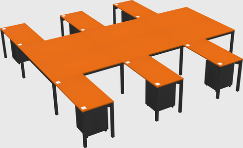 Shared l-shaped desk