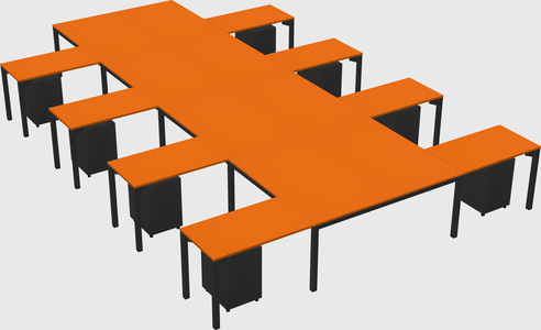 Shared l-shaped desk