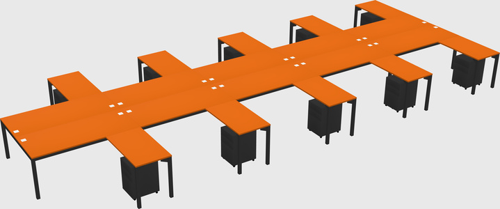 Shared l-shaped desk