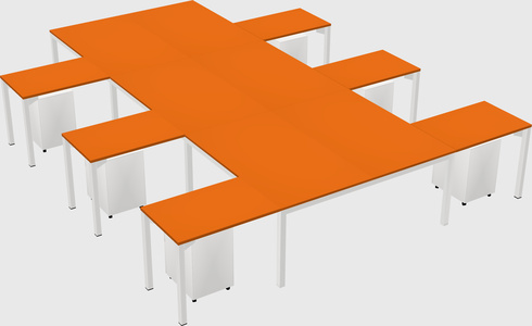 Shared l-shaped desk