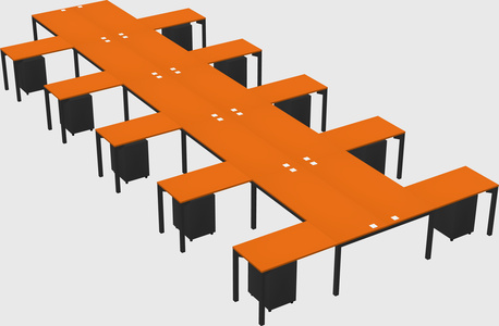 Shared l-shaped desk