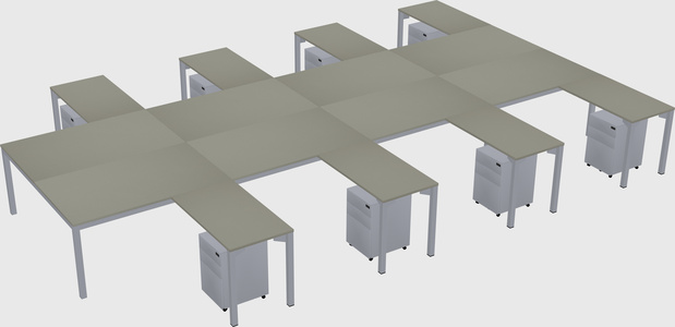 Shared l-shaped desk