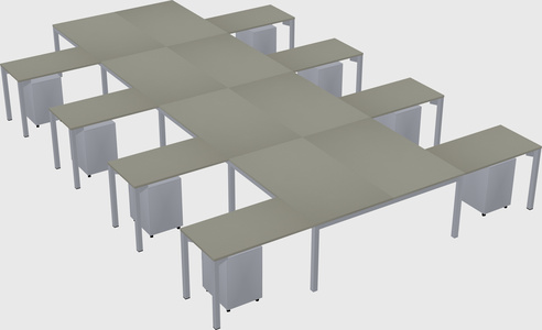 Shared l-shaped desk