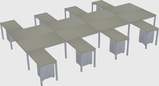 Shared l-shaped desk