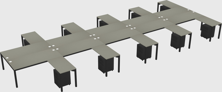 Shared l-shaped desk
