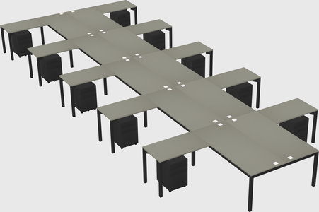 Shared l-shaped desk