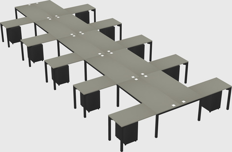 Shared l-shaped desk