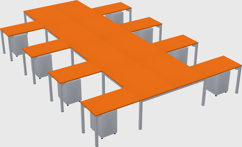 Shared l-shaped desk