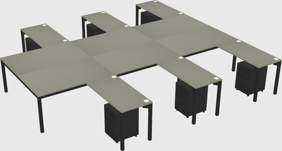 Shared l-shaped desk