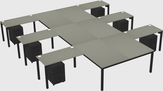 Shared l-shaped desk