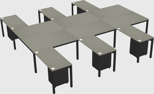 Shared l-shaped desk