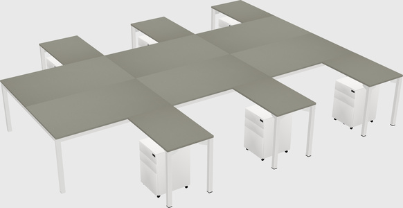 Shared l-shaped desk