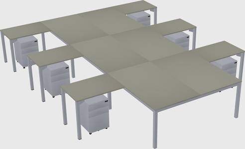 Shared l-shaped desk