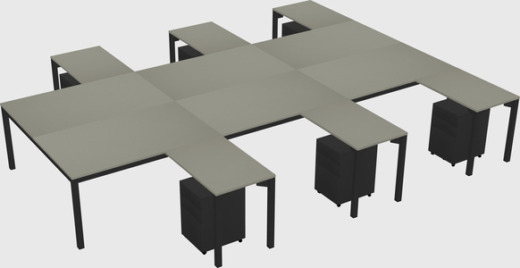 Shared l-shaped desk